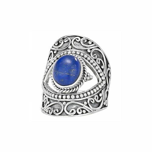 Sterling Silver Lapis Split Band Ring - RTM3223
