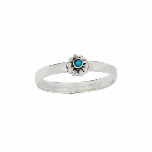 Sterling Silver Turquoise Flower Ring - RTM4300