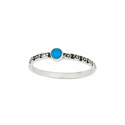 Sterling Silver Daisy Band With Turquoise- RTM4200