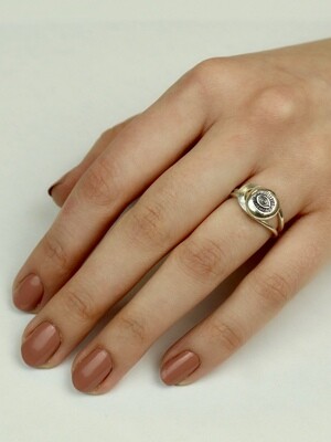 Sterling Silver Stamped Eye Ring - RB30