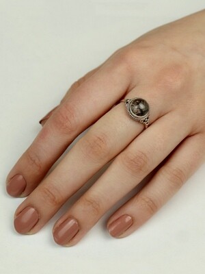 Sterling Silver &amp; Tourmalated Quartz Ring- RTM4249