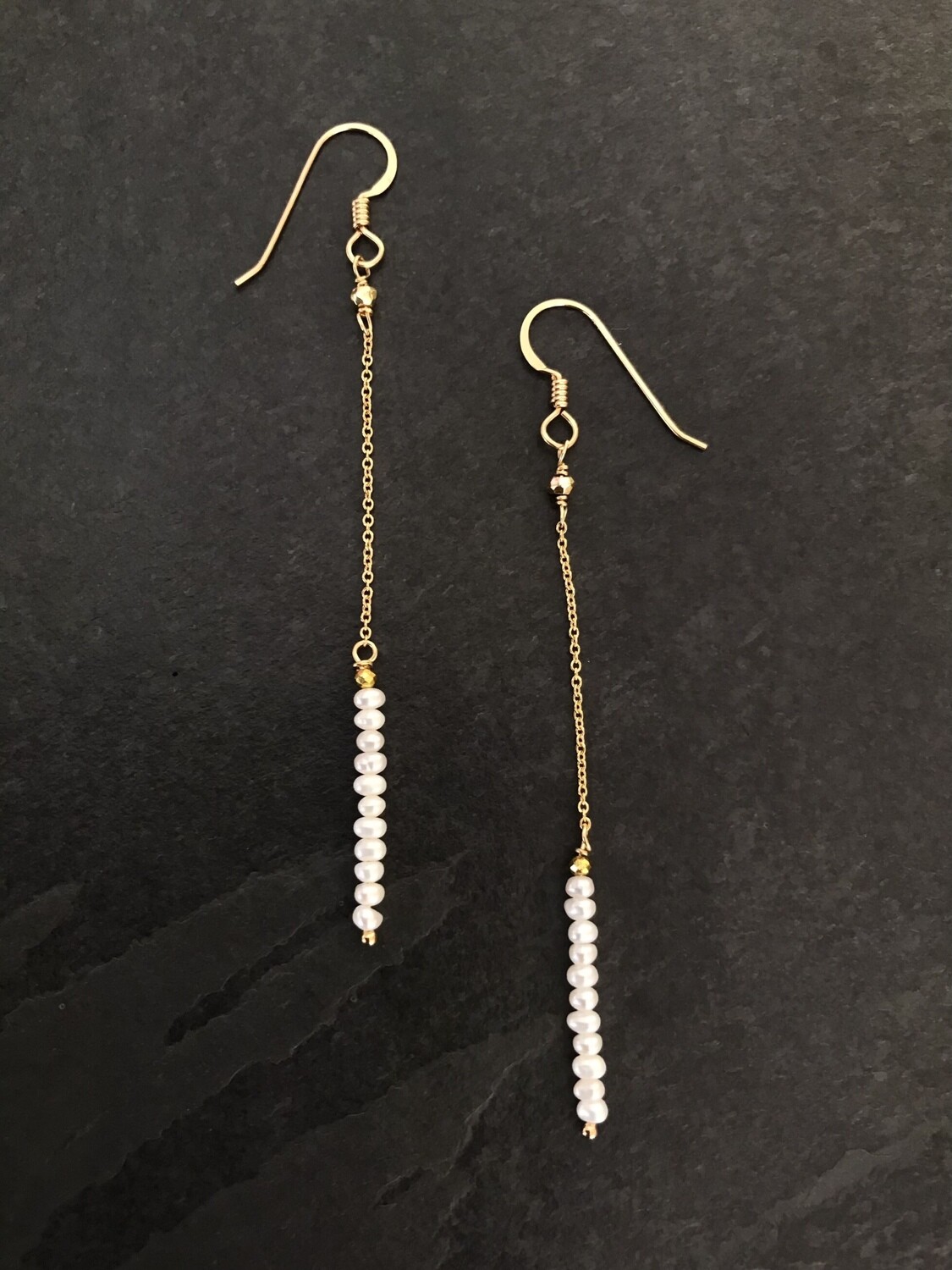 Pearl & Pyrite Iris Earrings - GDFDSE10