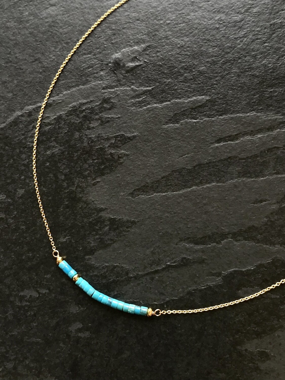 Turquoise & Pyrite Iris Necklace - GDFDSN7