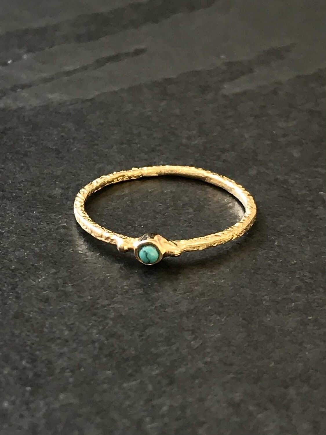 Gold Plated Silver Tiny Turquoise Ring- RB514