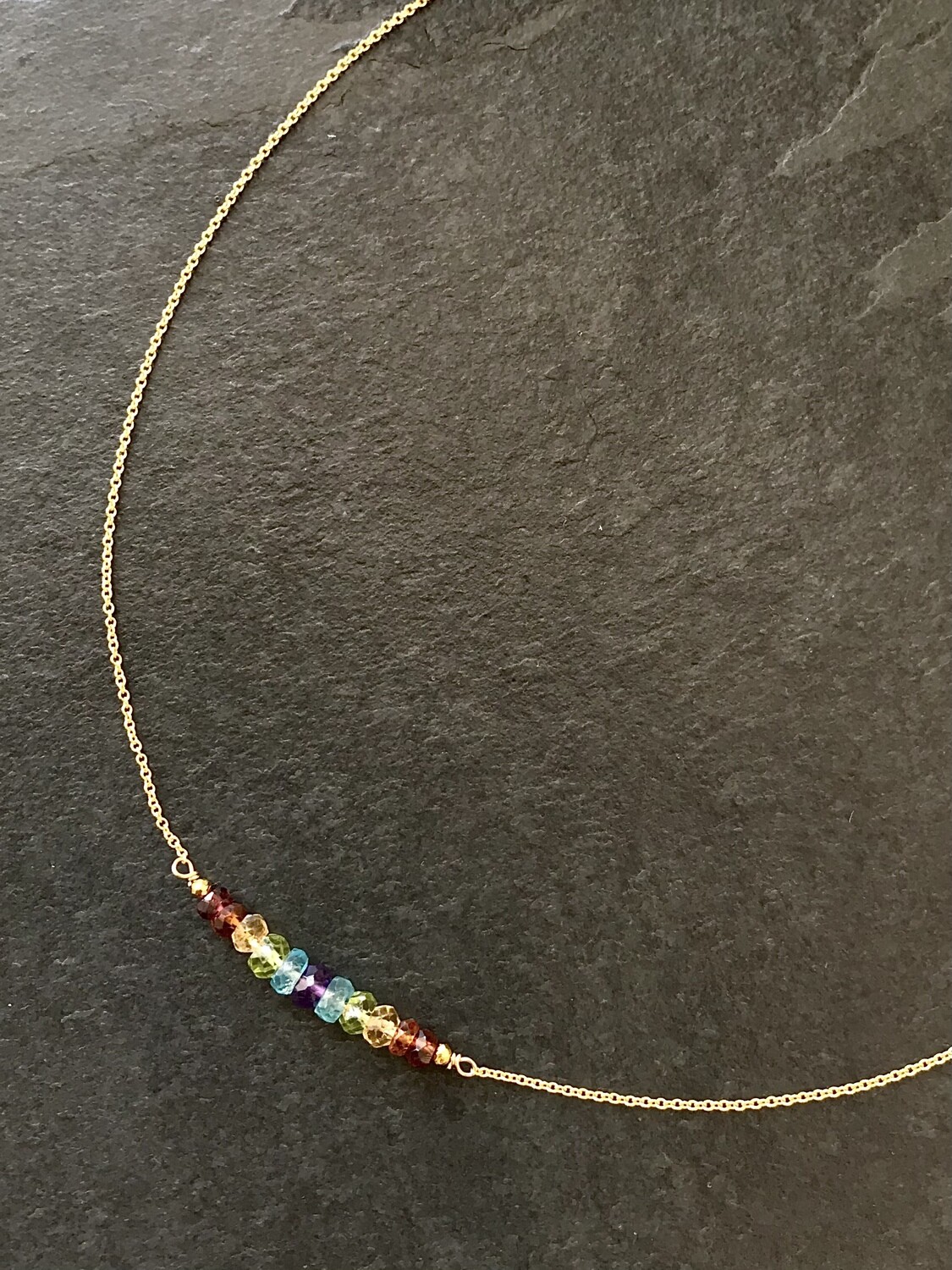 Rainbow Gemstone Iris Necklace - GDFDSN9