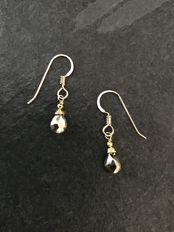 Pyrite Minerva Earrings - GDFDBE1-PYR