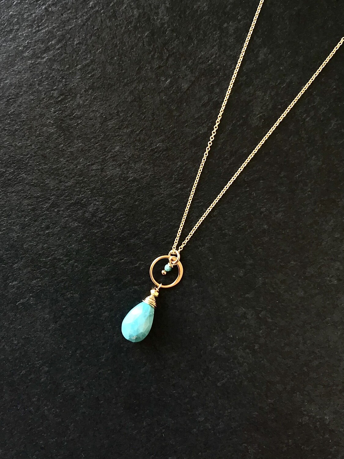 Turquoise & Circles Minerva Necklace - GDFDN5