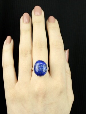 SIZE 7.25 - Sterling Silver Lapis Lazuli Ring - RIG7106
