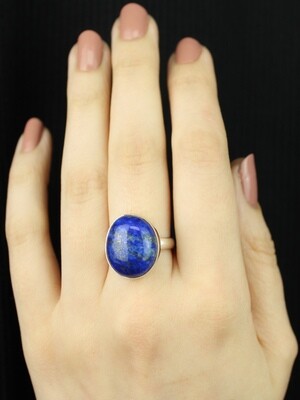 SIZE 7.25 - Sterling Silver Lapis Lazuli Ring - RIG7106