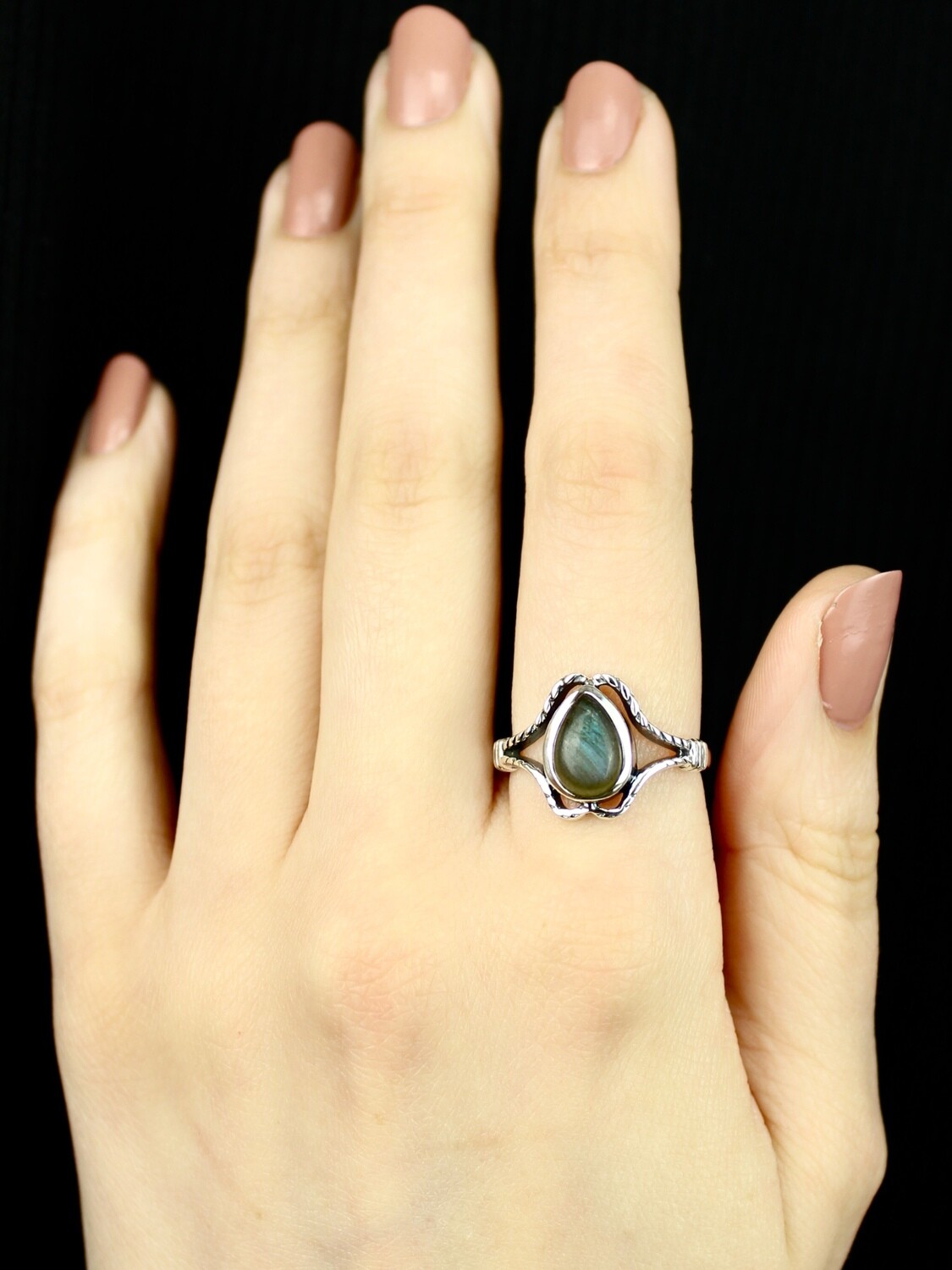 SIZE 9 - Sterling Silver Labradorite Ring - RIG9115