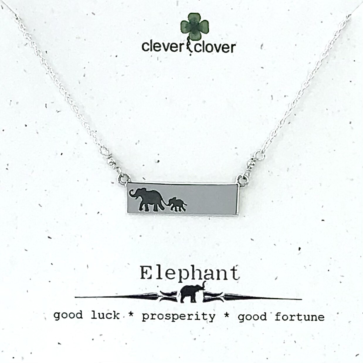 Mama + Baby Elephant Bar Necklace - FEST1874