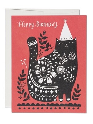 Black Cat Birthday Greeting Card - RC31