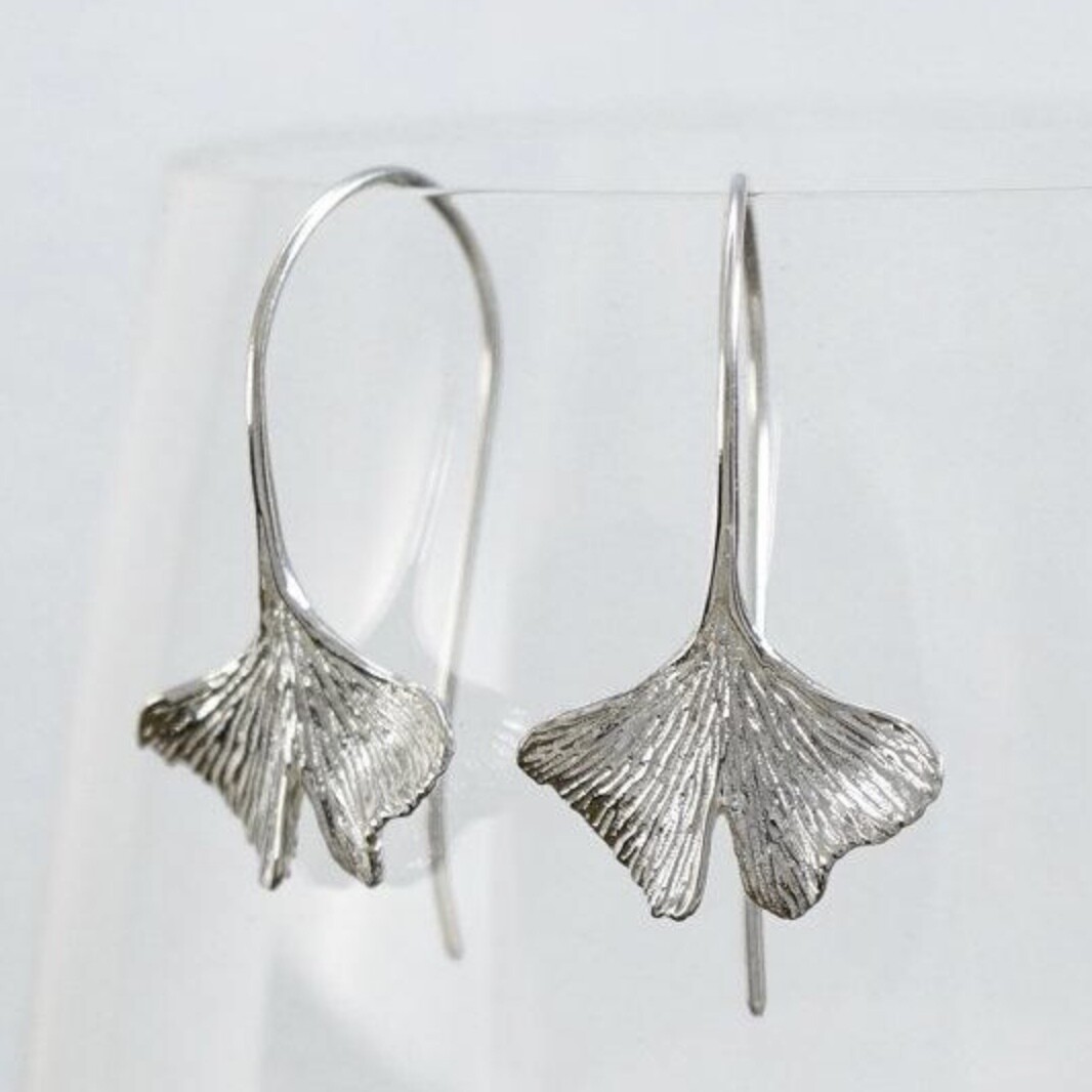 Ginkgo Dangle Earring in Sterling Silver - IBE142