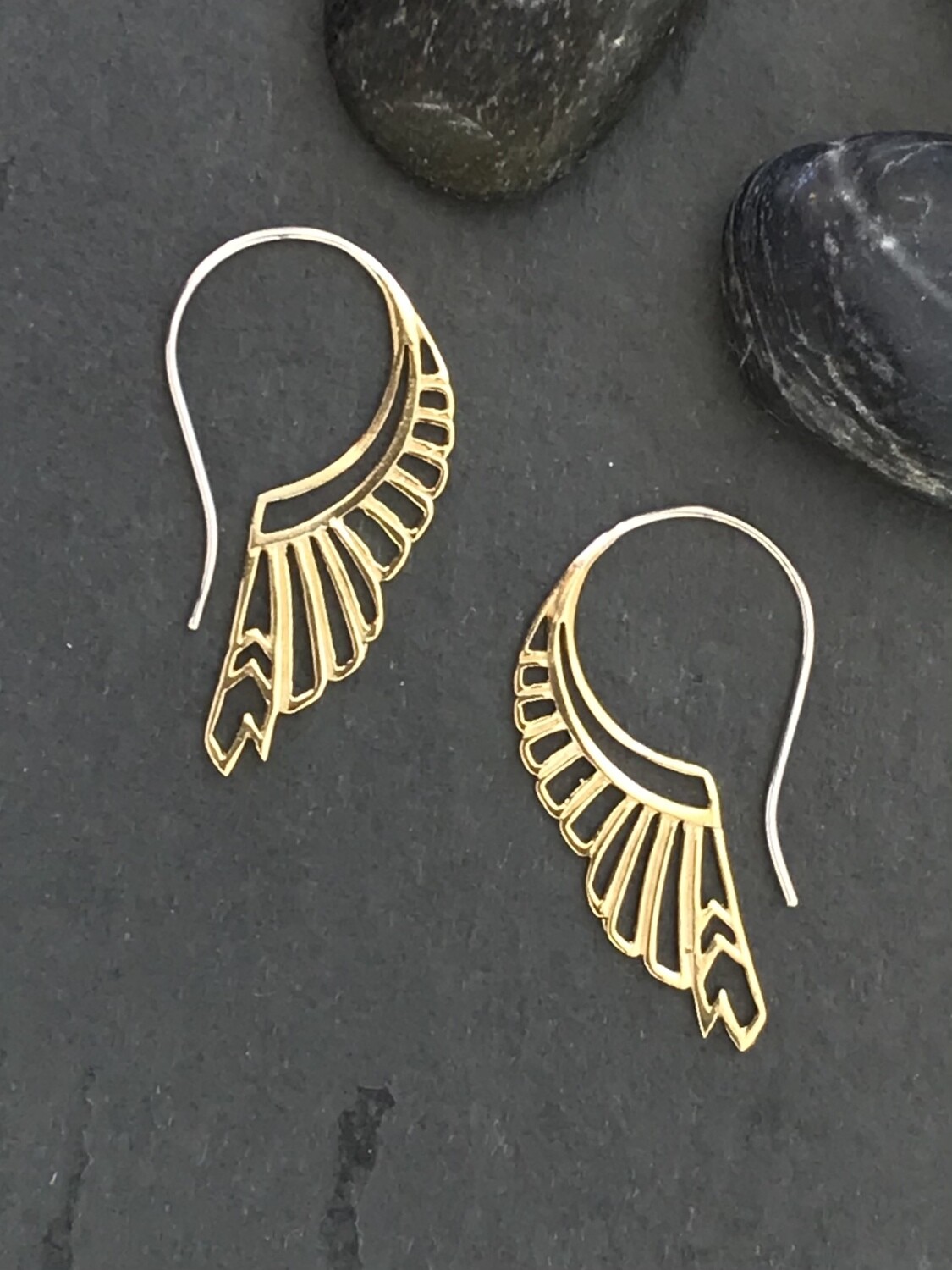 Huntress Earrings in Brass + Sterling Silver - IBE186
