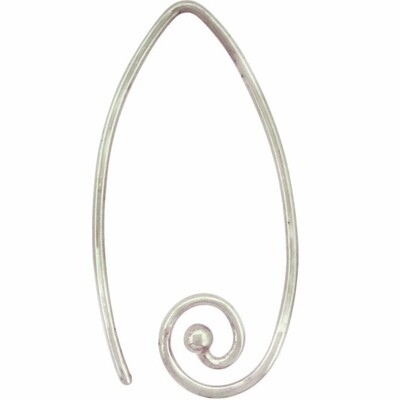 Sterling Silver Long Spiral Minimalist Hoops - H12- 3006