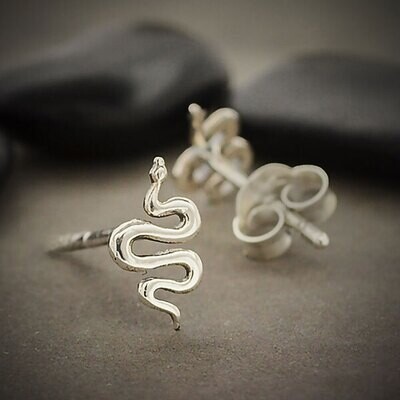 Sterling Silver Snake Post Earrings - 6098
