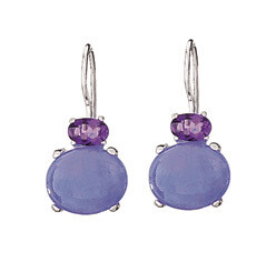 Sterling Silver Lavender Jade+ Faceted Amethyst Earrings - ETM863