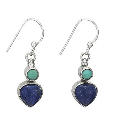 Sterling Silver Turquoise and Lapis Earrings - ETM3990