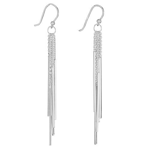 Sterling Silver Chain and Bar Duster Earrings - ETM4575