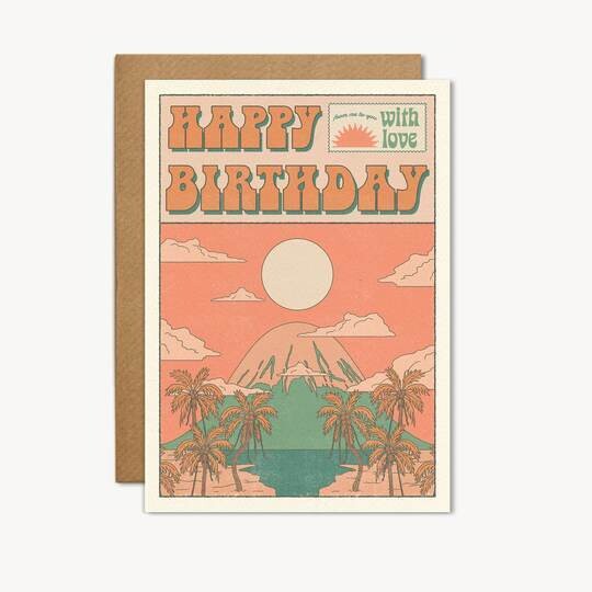 Happy Birthday - Mountain &amp; Sun Greeting Card - CJ20