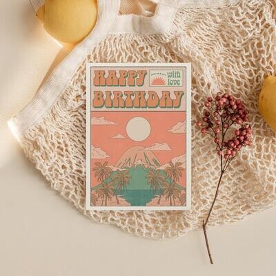 Happy Birthday - Mountain &amp; Sun Greeting Card - CJ20