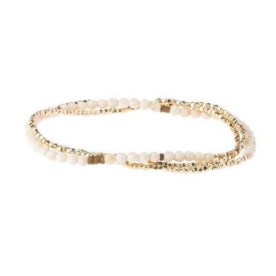 White Fossil/GD Delicate Stone Wrap Bracelet/Necklace - SD003