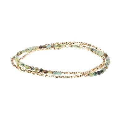 African TQ/GD Delicate Stone Wrap Bracelet/Necklace - SD006