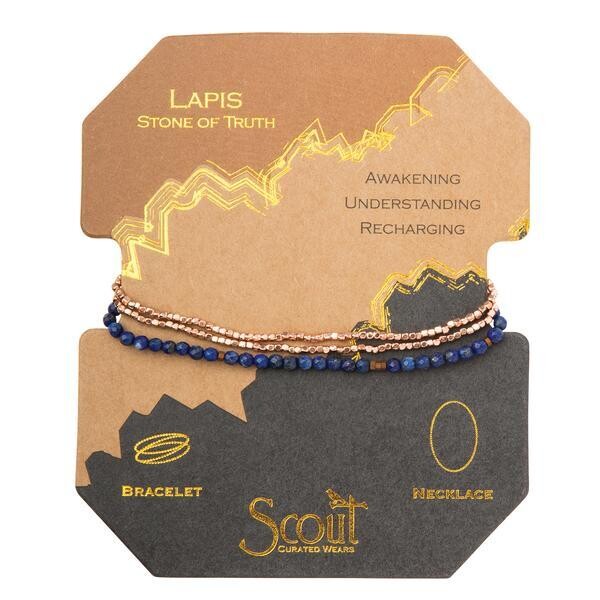 Lapis/RG Delicate Stone Wrap Bracelet/Necklace - SD005