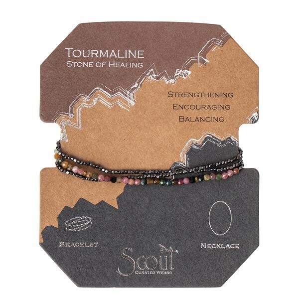 Tourmaline/Hematine Delicate Stone Wrap Bracelet/Necklace - SD011 Tourmaline/Hematine Delicate Stone Wrap Bracelet/Necklace - SD011