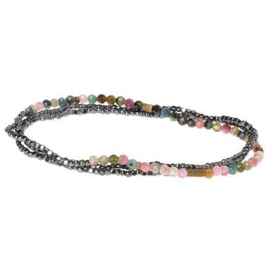 Tourmaline/Hematine Delicate Stone Wrap Bracelet/Necklace - SD011