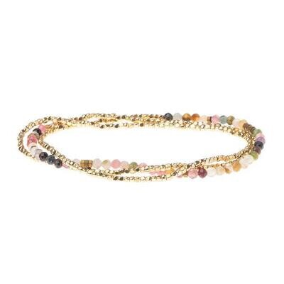 Tourmaline/GD Delicate Stone Wrap Bracelet/Necklace - SD019