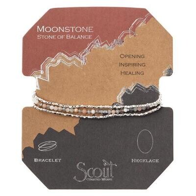 Moonstone Delicate Stone Wrap Bracelet/Necklace - SD021