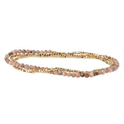Rhodochrosite/GD Delicate Stone Wrap Bracelet/Necklace - SD023