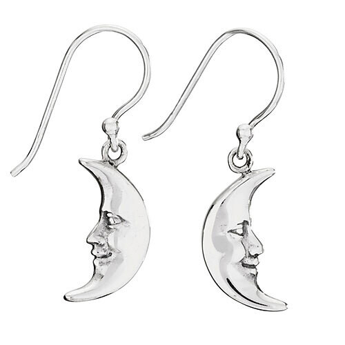 Sterling Silver Moon Dangle Earrings - ETM4810