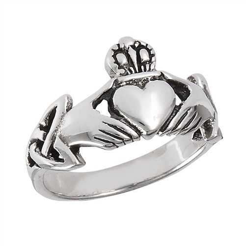 Sterling Silver Claddagh Triquetra Ring - RW2300