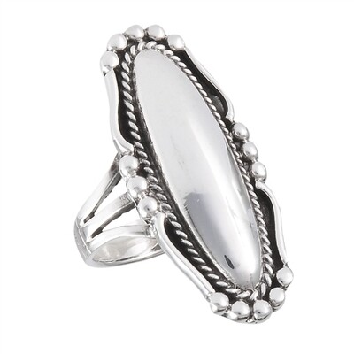 Sterling Silver Ornate Oval Ring - RW2516