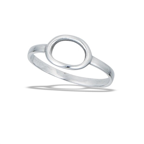 RW2183 Sterling Silver Open Horizontal Oval Ring
