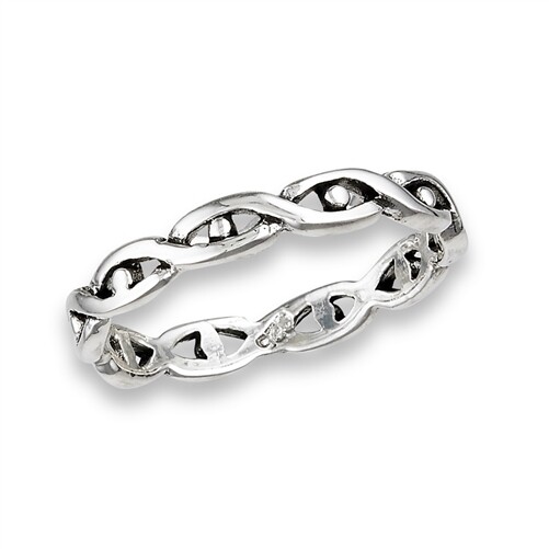 Sterling Silver Intertwined Ring - RW2880