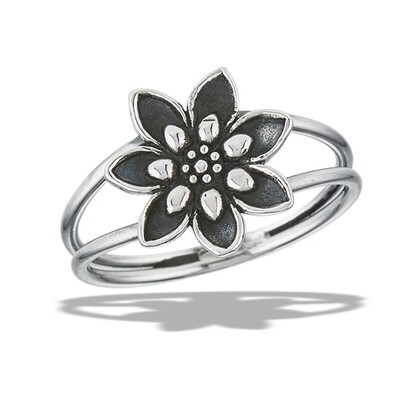 Sterling Silver Pointed Lotus Ring - RW2284