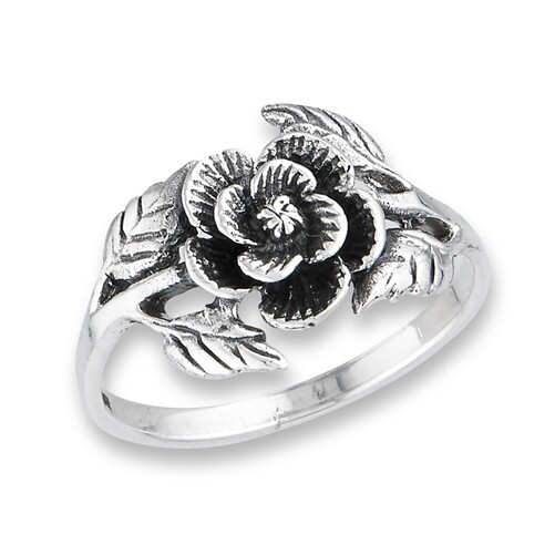 Sterling Silver Rose Ring - RW3004