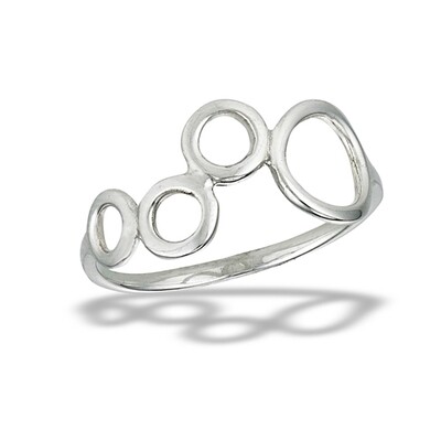 Sterling Silver Mod Circles Ring - RW2226