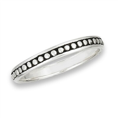Sterling Silver Full Round Dotted Band -RW2798