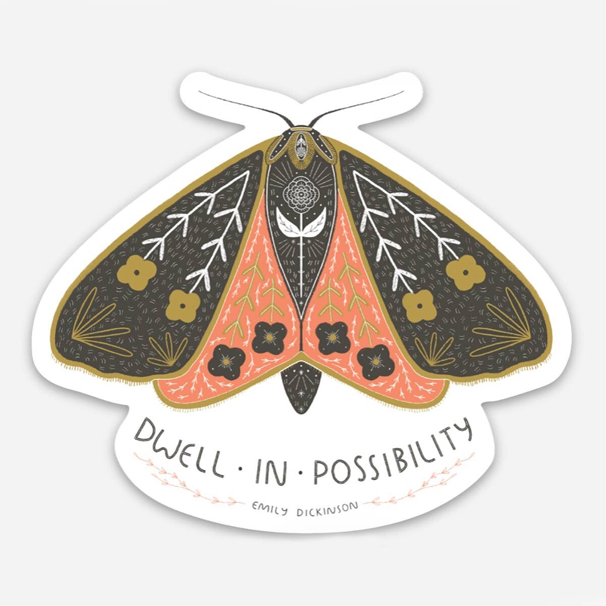 Dwell In Possibility Moth Vinyl Sticker - GGS1