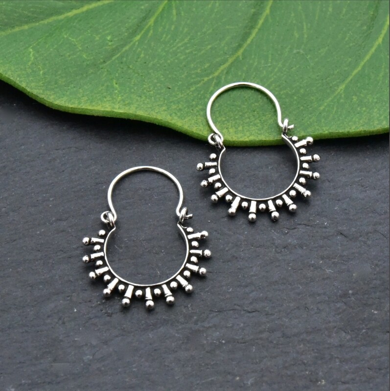 Sterling Silver Solar Hoops - EB21