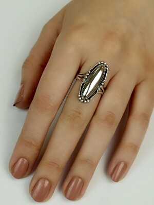 Sterling Silver Ornate Oval Ring - RW2516