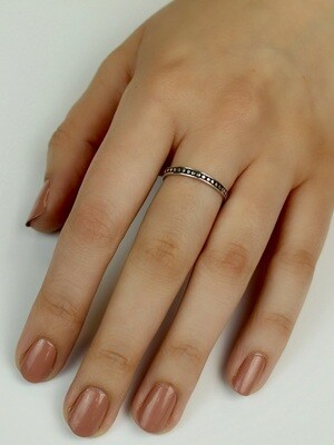 Sterling Silver Full Round Dotted Band -RW2798