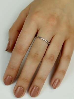 Sterling Silver Full Round Flower Band - RW2843