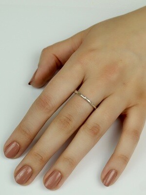 Sterling Silver Hammered Band - RW2009