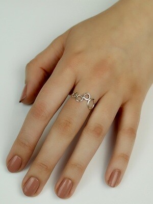 Sterling Silver Mod Circles Ring - RW2226