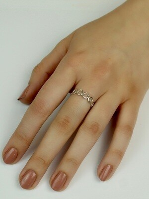 Sterling Silver Open Circles Ring - RW2227